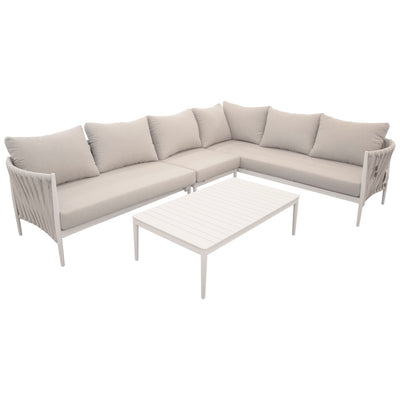 SOFÁ SECCIONAL+MESA DE CENTRO/BLANCO+BEIGE