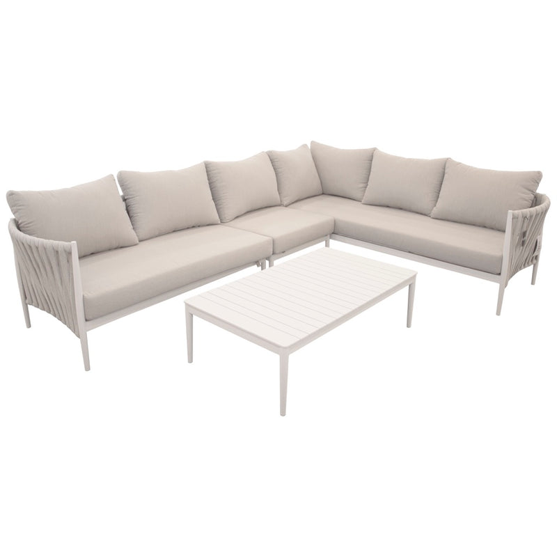 SOFÁ SECCIONAL+MESA DE CENTRO/BLANCO+BEIGE