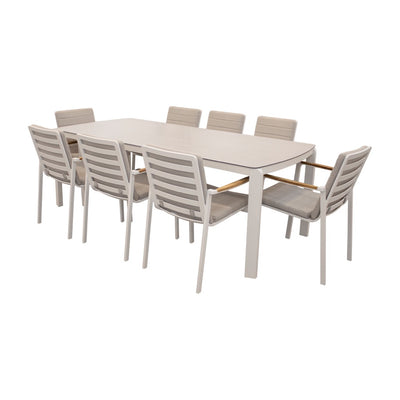 JGO. DE COMEDOR D/8 PUESTOS P/EXTERIOR BEIGE