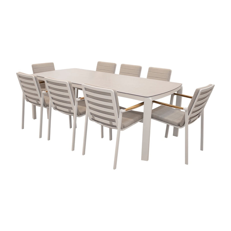 JGO. DE COMEDOR D/8 PUESTOS P/EXTERIOR BEIGE