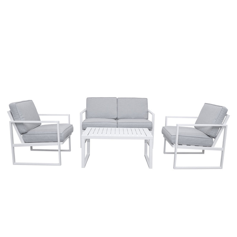 SET DE SOFA 2+1+1+ MESA DE CENTRO/BLANCO+GRIS CLARO