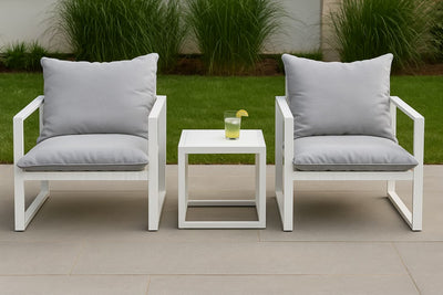 Set de Sofa + Mesa de centro color blanco / gris claro 73*80*66Â  45*45*4
