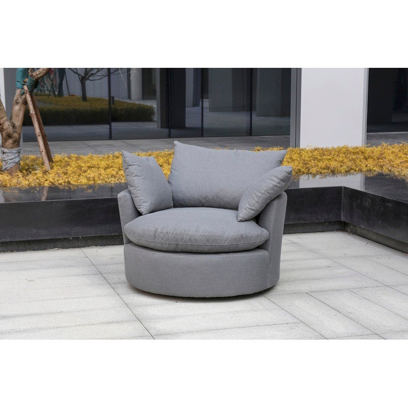 Sillon giratorio color gris oscuro 110*107*90