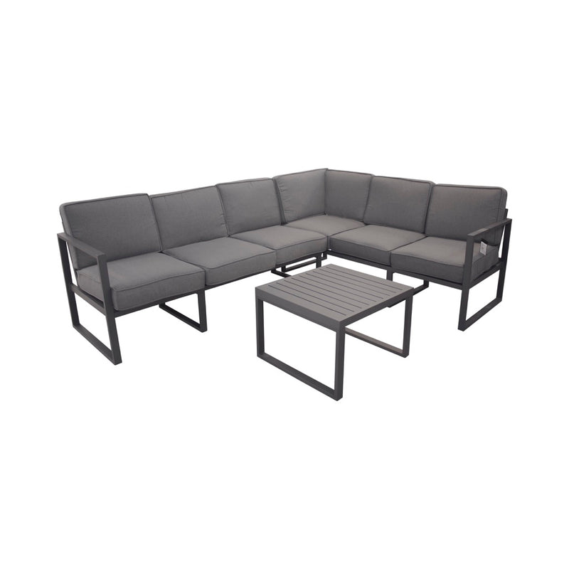 set de sofa + mesita de centro color gris oscuro 168.8*67*70  180.8*67*70 50*50*42