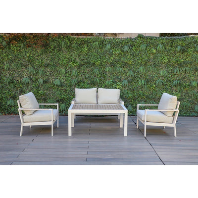 set de sofa (3) + mesita de centro color blanco 75*72*72 130*72*72  121.5*75*45