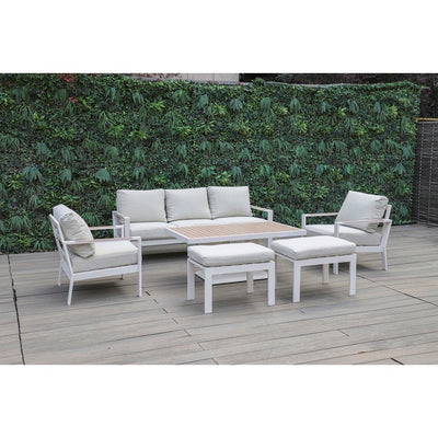 set de sofa + otoman + mesa de centro blanco 85*65*65 180*45*64 69*51*64.5 135.5*12.5*80.5