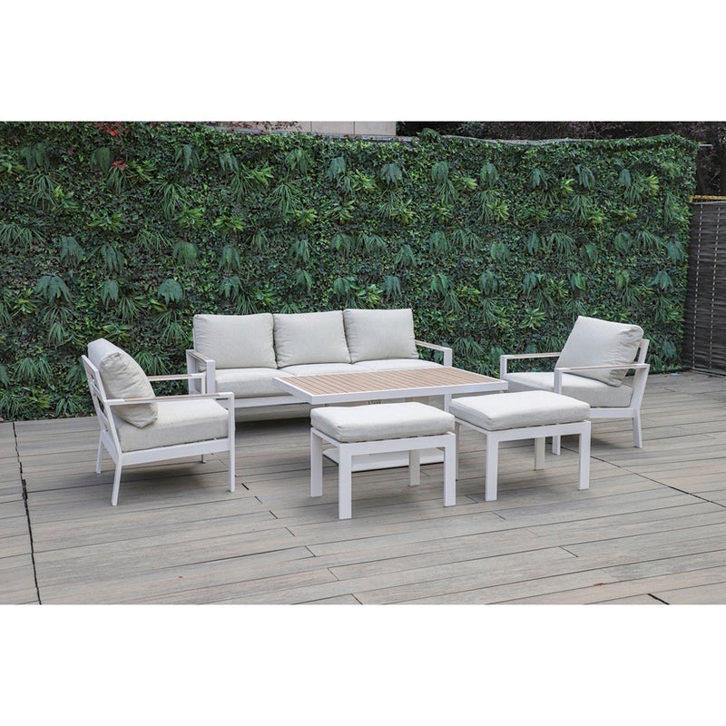 set de sofa + otoman + mesa de centro blanco 85*65*65 180*45*64 69*51*64.5 135.5*12.5*80.5
