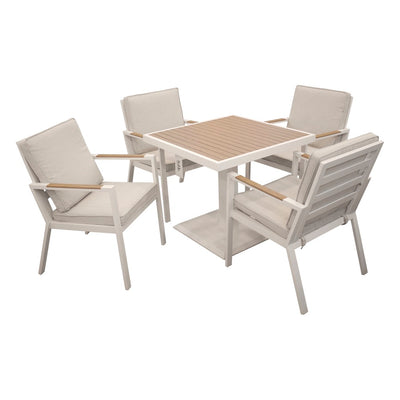 set de comedor (mesa cuadrada) color blanco 67.5*61*87.5  85*85*74
