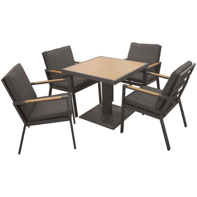 set de comedor (mesa cuadrada) color gris oscuro 67.5*61*87.5  85*85*74