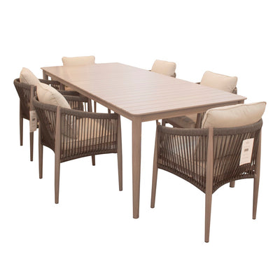 set de comedor color gris  61.5*62.5*77  220.5*100*75
