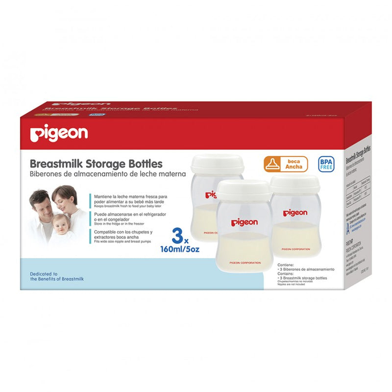 BIBERONES DE ALMACENAMIENTO BOCA ANCHA 3UND 160 ML – 5 OZ PIGEON