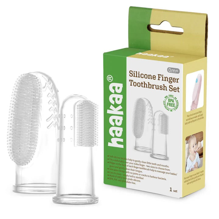 HAAKAA SET DE CEPILLOS DE DIENTE PARA DEDOS DE SILICON 2 PCS