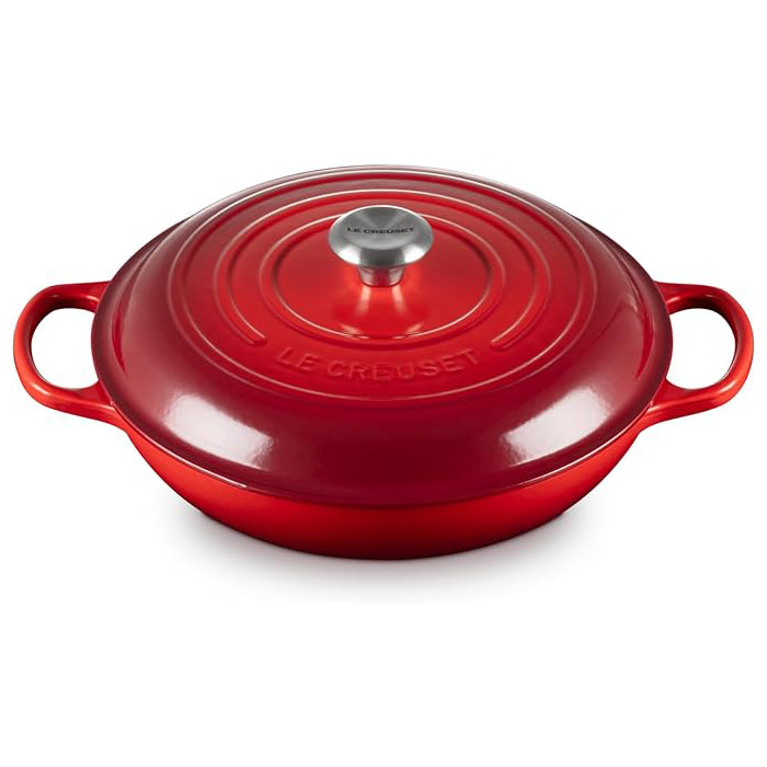 CAZUELA/BRAISER  SH. 3CM PERILLA ACERO INOXIDABLE ROJO