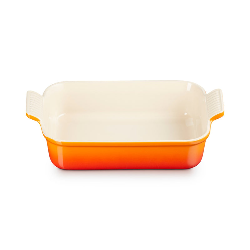 PLATO RECTANGULAR DE 26 CM - NARANJA VOLCÁNICO