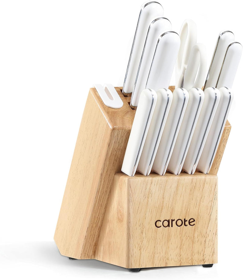 Juego de cuchillos de cocina de acero inoxidable de 14 piezas CAROTE