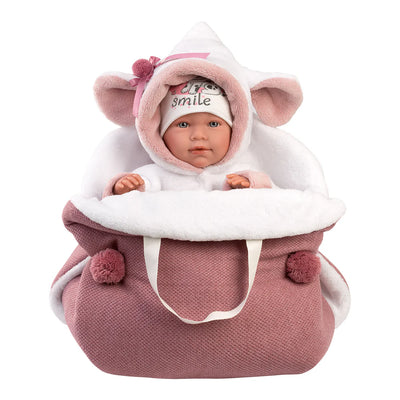 MUÑECA MIMI 40 CM LLORONA CON GORRO PERRITO SMILE (M)