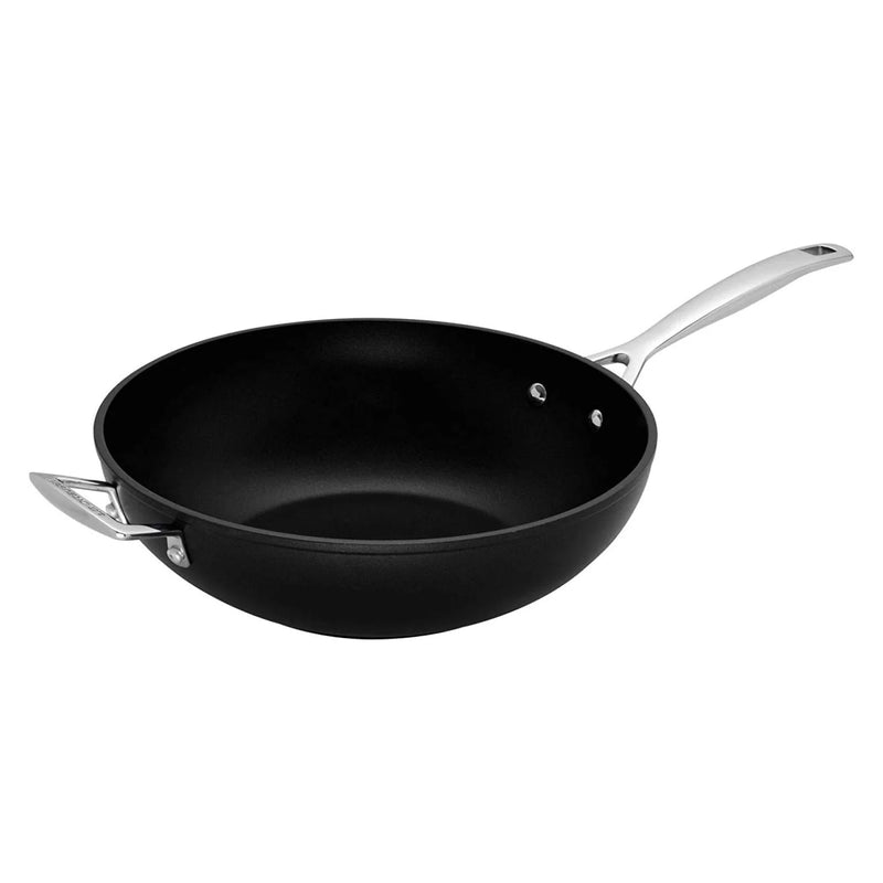 WOK CON MANGO ACERO INOXIDABLE 30X9CM - NEGRO