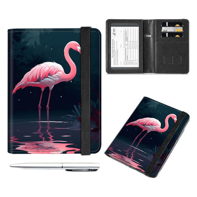 PORTA PASAPORTE RFID DE PIEL FLAMINGO EPI PORTA TARJETA DE VACUNACIÓN CON TARJETA DE IDENTIFICACIÓN