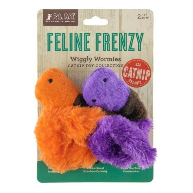 WIGGLY WORMIES JUGUETE PARA GATO - MORADO/NARANJA