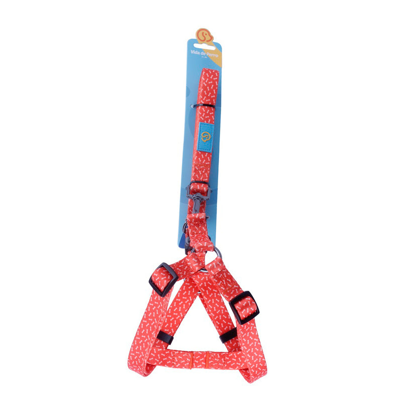 Arnés de Nylon para Perros con Correa en Color Naranja Talla Medium