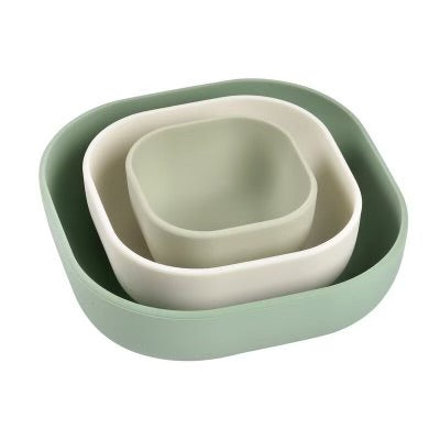 BEABA SET DE BOWLS PARA BEBE 3 PCS-SAGEGREEN/COTTON/MISTYGRE