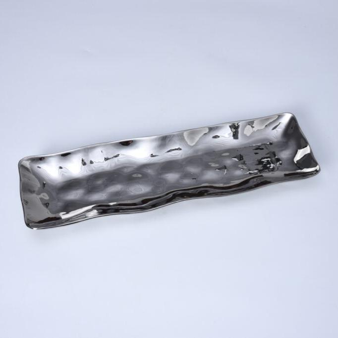 BANDEJA RECTANGULAR 19 × 6.25 × 1 - PLATA