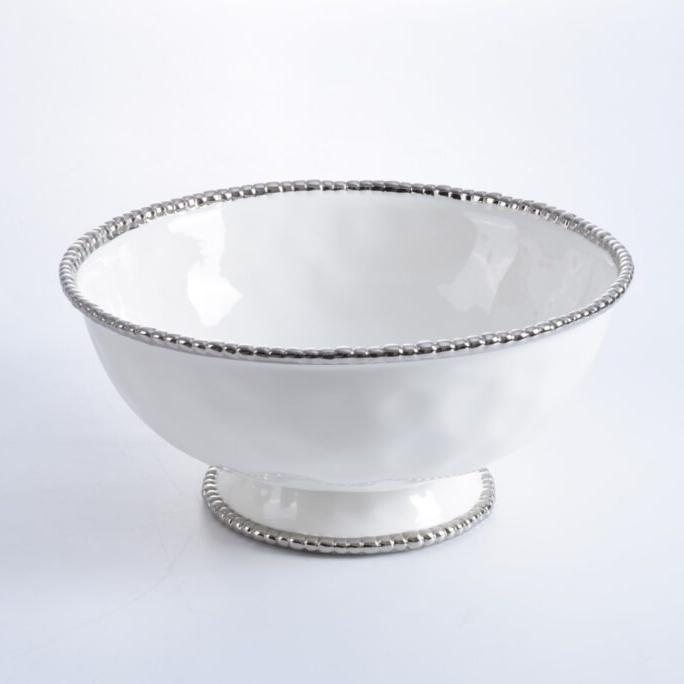 BOWL GRANDE 13 × 5.5 - BLANCO/PLATA