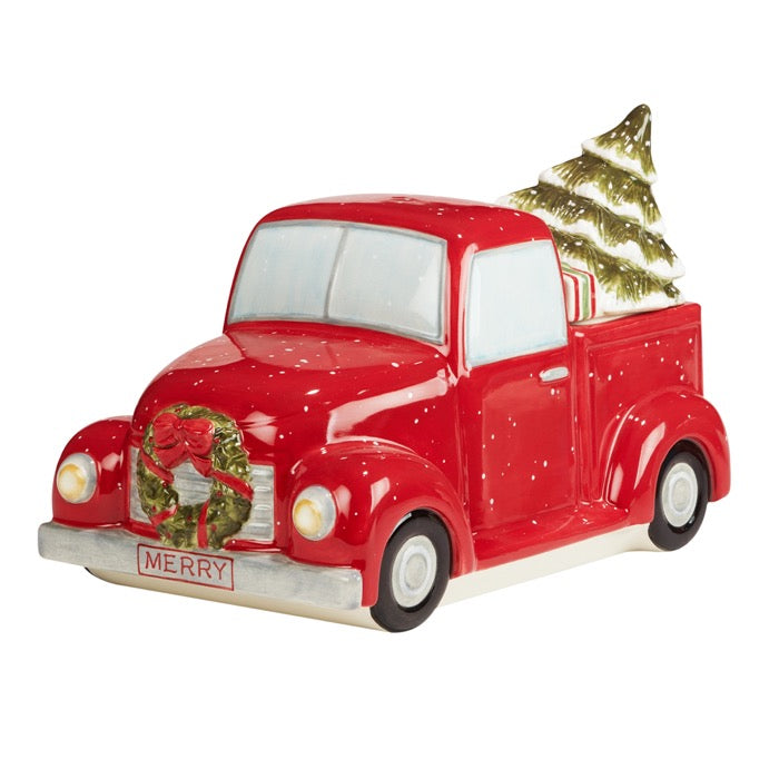 TARRO DE GALLETAS 3D RED TRUCK CHRISTMAS