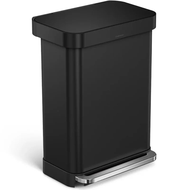 BASURERO RECTANGULAR 55L - NEGRO MATTE