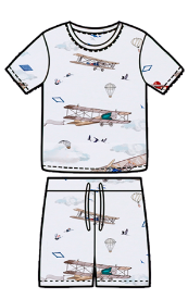 SET DE PIYAMA SHORT MANGA TINY AIRPLANE TALLA 1/3