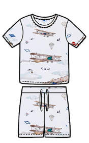 SET DE PIYAMA SHORT MANGA TINY AIRPLANE TALLA 4/5