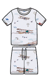 SET DE PIYAMA SHORT MANGA TINY AIRPLANE TALLA 3/4