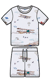 SET DE PIYAMA SHORT MANGA TINY AIRPLANE TALLA 2/3