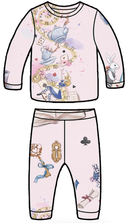 SET DE PIYAMA MANGA LARGA-ALICE IN WORLD TALLA 18/24