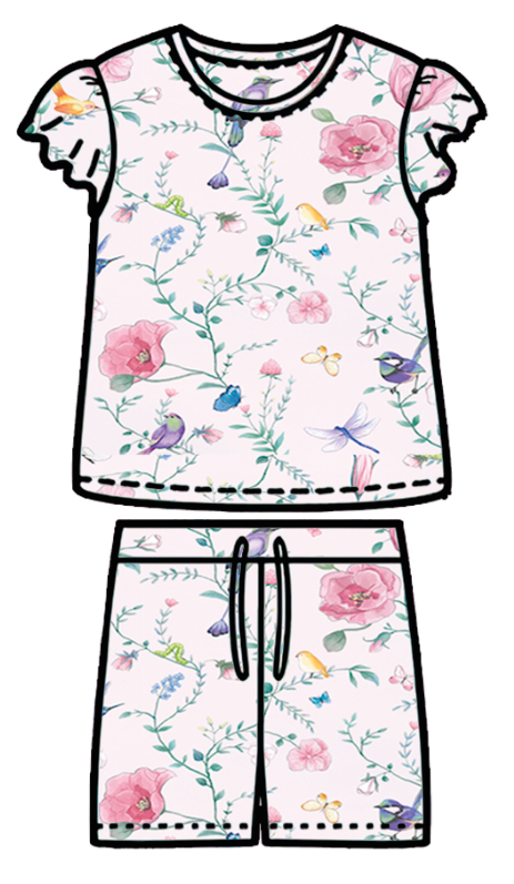 SET DE PIYAMA SHORT MANGA CORTA-JASMINE TALLA 4/5