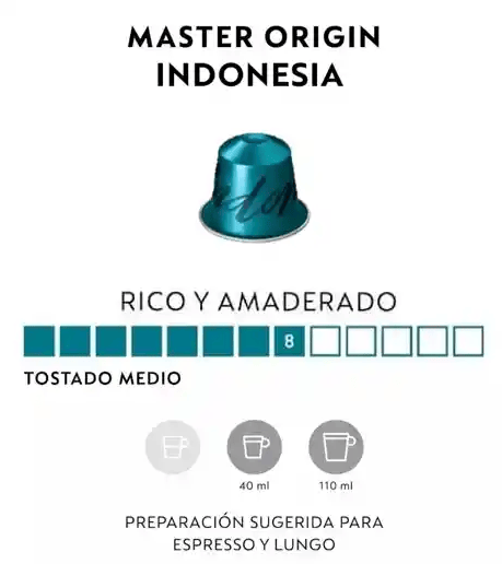 Café Master Origin Indonesia x 10 Cápsulas Original Nespresso