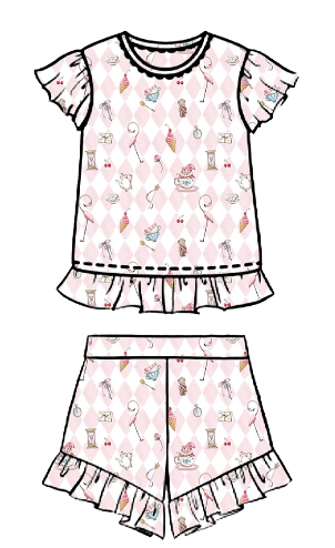 PIJAMA MANGA CORTA PARA BEBE DAIMONDPINK 18-24