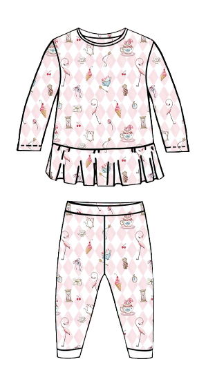 PIJAMA MANGA LARGA PARA BEBE DAIMONDPINK 18-24