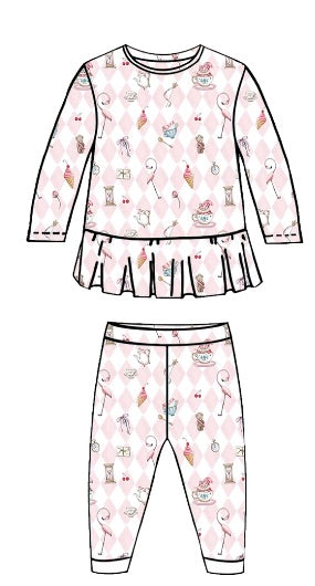 PIJAMA MANGA LARGA PARA NIÑA DAIMONDPINK 7-8