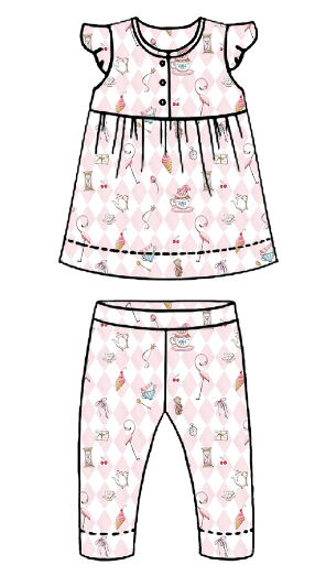 PIJAMA PARA BEBE MANGA CORTA DAIMONDPINK 18-24