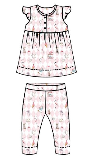 PIJAMA PARA NIÑA MANGA CORTA DAIMONDPINK 7-8