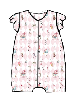ROMPER MANGA CORTA NIÑA DAIMONDPINK 1-3