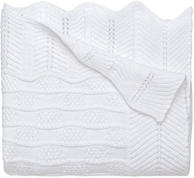 MANTA PARA BEBÉ 30X40 COLOR BLANCO CON PATRONES MANTA PARA BEBÉ  BLANCO