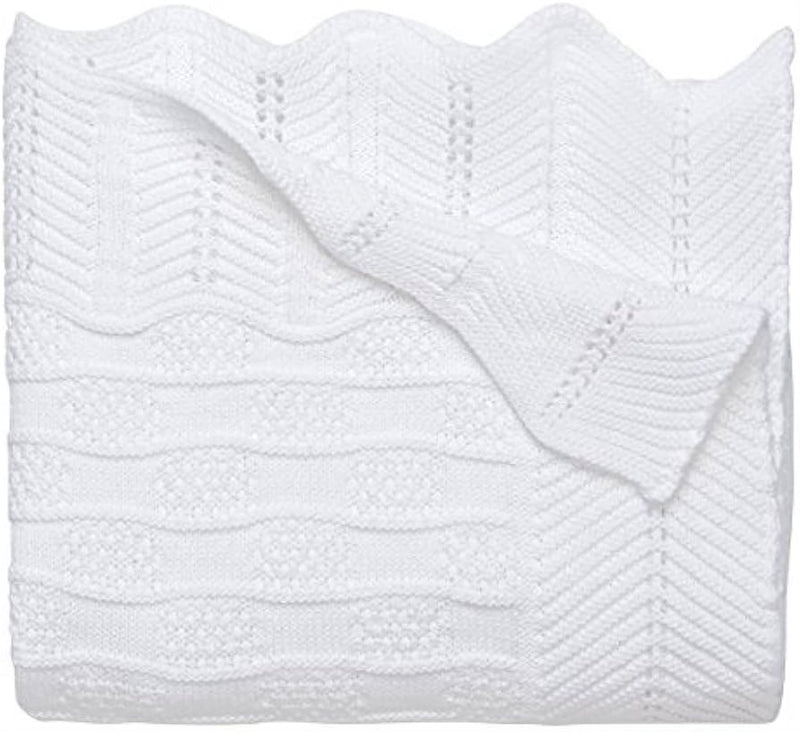 MANTA PARA BEBÉ 30X40 COLOR BLANCO CON PATRONES MANTA PARA BEBÉ  BLANCO