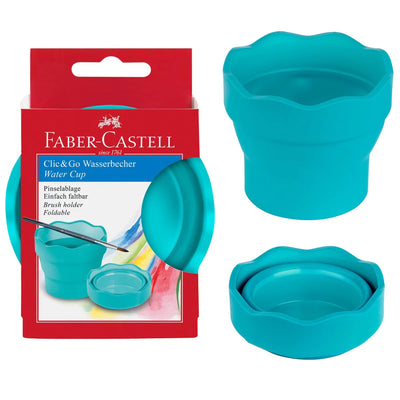 FABER CASTELL  CLIC & GO- TAZA DE AGUA DE PINTURA PORTATIL CON SOPORTE PARA PINCELES FABER CASTELL  CLIC & GO- TAZA DE AGUA DE PINTURA PORTATIL CON SOPORTE PARA PINCELES
