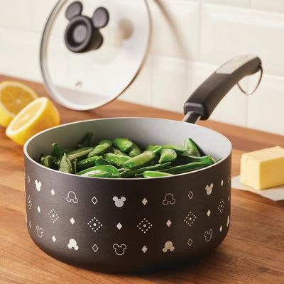 FARBERWARE DISNEY CACEROLA ANTIADHERENTE  CON TAPA 2QT NEGRO FARBERWARE DISNEY CACEROLA ANTIADHERENTE  CON TAPA 2QT NEGRO