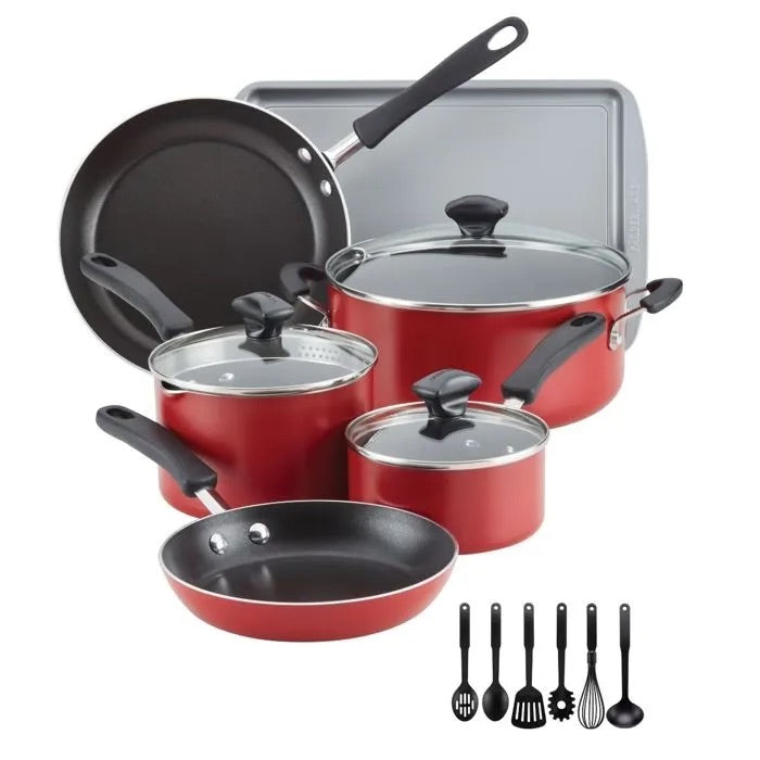 FBW COOKSTART SET DE OLLAS Y SARTENES ROJO 15 PC FBW COOKSTART SET DE OLLAS Y SARTENES ROJO 15 PC