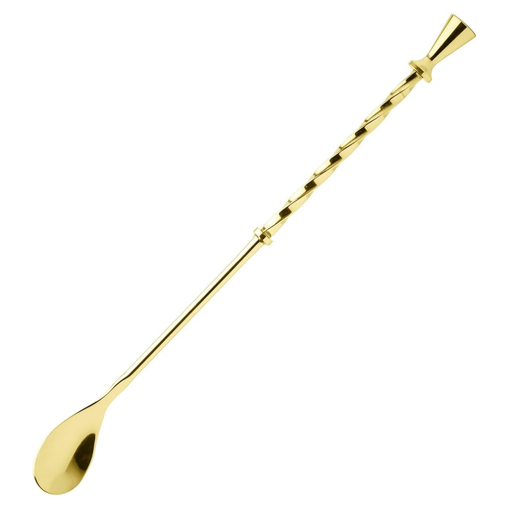 Juego De 5 Cucharas Mezcladoras De Acero Inoxidable - Diseño En Espiral, Mango Largo De 30 Cm, Incluye 2 Cepillos