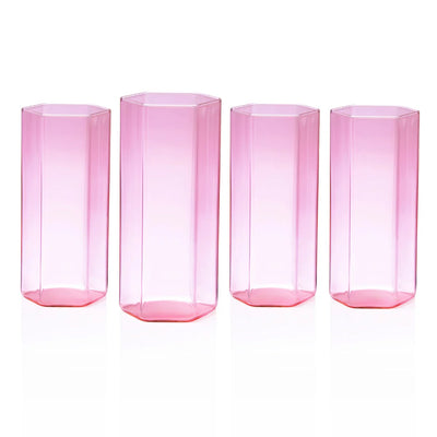 SET DE VASOS HELIX ROSA 11oz 4 PCS