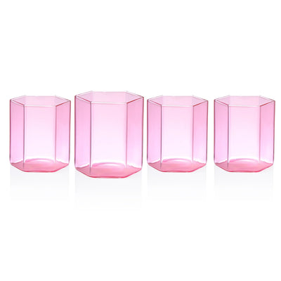 SET DE VASOS HELIX ROSA 12oz 4 PCS
